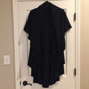 Elietian Black Double Layered Vest - Poncho